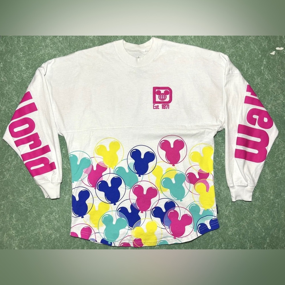 Disney Spirit Jersey Women's XS Mickey Mouse Balloons Disney Parks Walt World